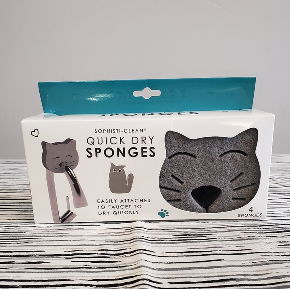 Other - Sophisti-Clean 4 Pack Gray Cat Quick Dry Sponges